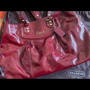Red Shiny! Leather coach bag.